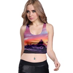 Matterhorn Mountains Sunset Dusk Snow Winter Racer Back Crop Top by danenraven