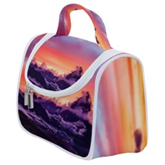 Matterhorn Mountains Sunset Dusk Snow Winter Satchel Handbag by danenraven