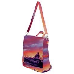 Matterhorn Mountains Sunset Dusk Snow Winter Crossbody Backpack by danenraven