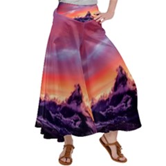 Matterhorn Mountains Sunset Dusk Snow Winter Satin Palazzo Pants by danenraven