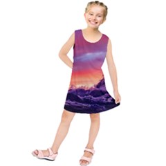 Matterhorn Mountains Sunset Dusk Snow Winter Kids  Tunic Dress by danenraven