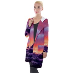 Matterhorn Mountains Sunset Dusk Snow Winter Hooded Pocket Cardigan by danenraven