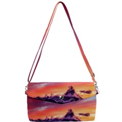 Matterhorn Mountains Sunset Dusk Snow Winter Removable Strap Clutch Bag by danenraven