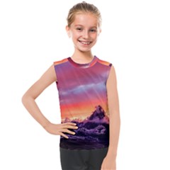 Matterhorn Mountains Sunset Dusk Snow Winter Kids  Mesh Tank Top by danenraven