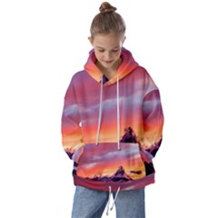 Matterhorn Mountains Sunset Dusk Snow Winter Kids  Oversized Hoodie by danenraven