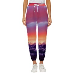 Matterhorn Mountains Sunset Dusk Snow Winter Cropped Drawstring Pants by danenraven