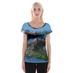 Mountain Landscape Rocky Rocks Geology Scenic Cap Sleeve Top by danenraven