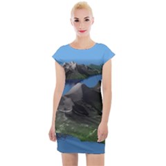 Mountain Landscape Rocky Rocks Geology Scenic Cap Sleeve Bodycon Dress by danenraven