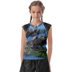 Mountain Landscape Rocky Rocks Geology Scenic Kids  Raglan Cap Sleeve Tee by danenraven