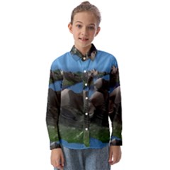 Mountain Landscape Rocky Rocks Geology Scenic Kids  Long Sleeve Shirt by danenraven