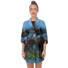 Mountain Landscape Rocky Rocks Geology Scenic Half Sleeve Chiffon Kimono by danenraven