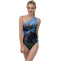 Mountain Landscape Rocky Rocks Geology Scenic To One Side Swimsuit by danenraven