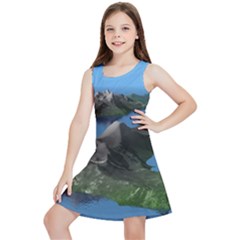 Mountain Landscape Rocky Rocks Geology Scenic Kids  Lightweight Sleeveless Dress by danenraven