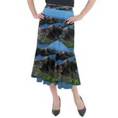 Mountain Landscape Rocky Rocks Geology Scenic Midi Mermaid Skirt by danenraven