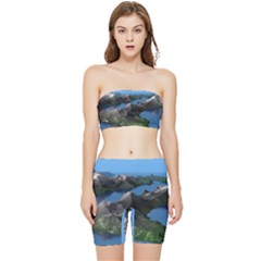 Mountain Landscape Rocky Rocks Geology Scenic Stretch Shorts And Tube Top Set by danenraven