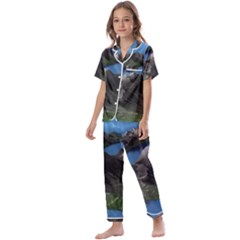 Mountain Landscape Rocky Rocks Geology Scenic Kids  Satin Short Sleeve Pajamas Set by danenraven