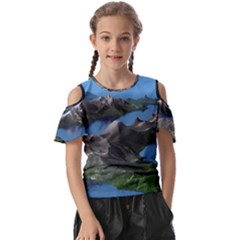 Mountain Landscape Rocky Rocks Geology Scenic Kids  Butterfly Cutout Tee by danenraven