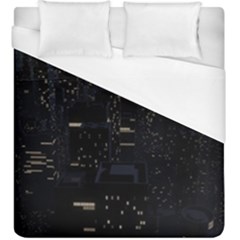 City Night Urban Downtown Science Tower Halo Duvet Cover (king Size) by danenraven