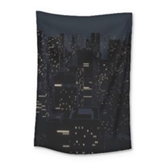 City Night Urban Downtown Science Tower Halo Small Tapestry by danenraven