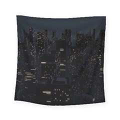 City Night Urban Downtown Science Tower Halo Square Tapestry (small) by danenraven