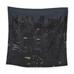 City Night Urban Downtown Science Tower Halo Square Tapestry (large) by danenraven