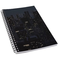 City Night Urban Downtown Science Tower Halo 5 5  X 8 5  Notebook by danenraven