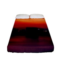 New York City Urban Skyline Harbor Bay Reflections Fitted Sheet (full/ Double Size) by danenraven