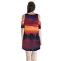 New York City Urban Skyline Harbor Bay Reflections Shoulder Cutout Velvet One Piece View2