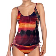 New York City Urban Skyline Harbor Bay Reflections Tankini Set by danenraven