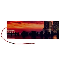 New York City Urban Skyline Harbor Bay Reflections Roll Up Canvas Pencil Holder (m) by danenraven