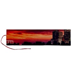 New York City Urban Skyline Harbor Bay Reflections Roll Up Canvas Pencil Holder (l) by danenraven