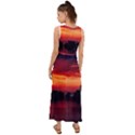 New York City Urban Skyline Harbor Bay Reflections V-Neck Chiffon Maxi Dress View2