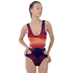 New York City Urban Skyline Harbor Bay Reflections Side Cut Out Swimsuit by danenraven