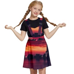 New York City Urban Skyline Harbor Bay Reflections Kids  Apron Dress by danenraven