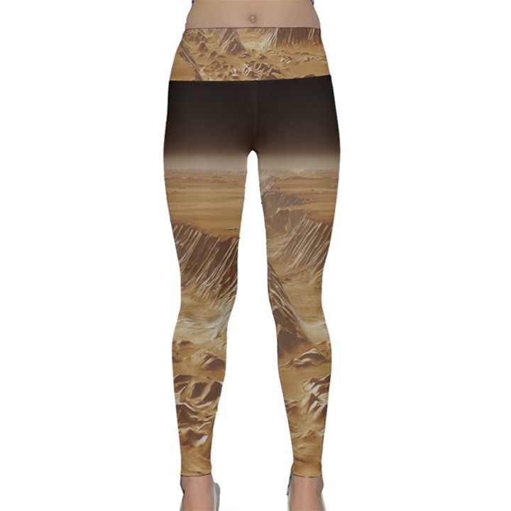 Mars Crater Planet Canyon Cliff Nasa Astronomy Lightweight Velour Classic Yoga Leggings