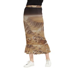 Mars Crater Planet Canyon Cliff Nasa Astronomy Maxi Fishtail Chiffon Skirt by danenraven