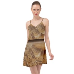 Mars Crater Planet Canyon Cliff Nasa Astronomy Summer Time Chiffon Dress by danenraven