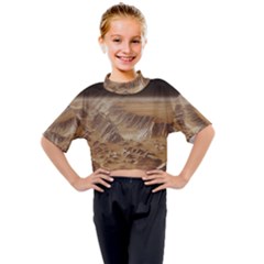 Mars Crater Planet Canyon Cliff Nasa Astronomy Kids Mock Neck Tee