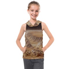 Mars Crater Planet Canyon Cliff Nasa Astronomy Kids  Sleeveless Hoodie by danenraven