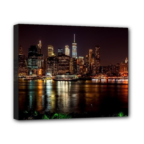 New York City Panorama Urban Hudson River Water Canvas 10  X 8  (stretched) by danenraven