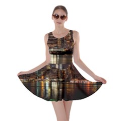 New York City Panorama Urban Hudson River Water Skater Dress by danenraven