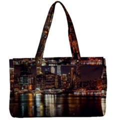 New York City Panorama Urban Hudson River Water Canvas Work Bag by danenraven