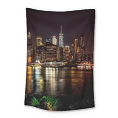 New York City Panorama Urban Hudson River Water Small Tapestry by danenraven