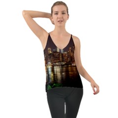 New York City Panorama Urban Hudson River Water Chiffon Cami by danenraven