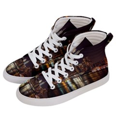 New York City Panorama Urban Hudson River Water Women s Hi-top Skate Sneakers by danenraven