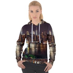 New York City Panorama Urban Hudson River Water Women s Overhead Hoodie by danenraven