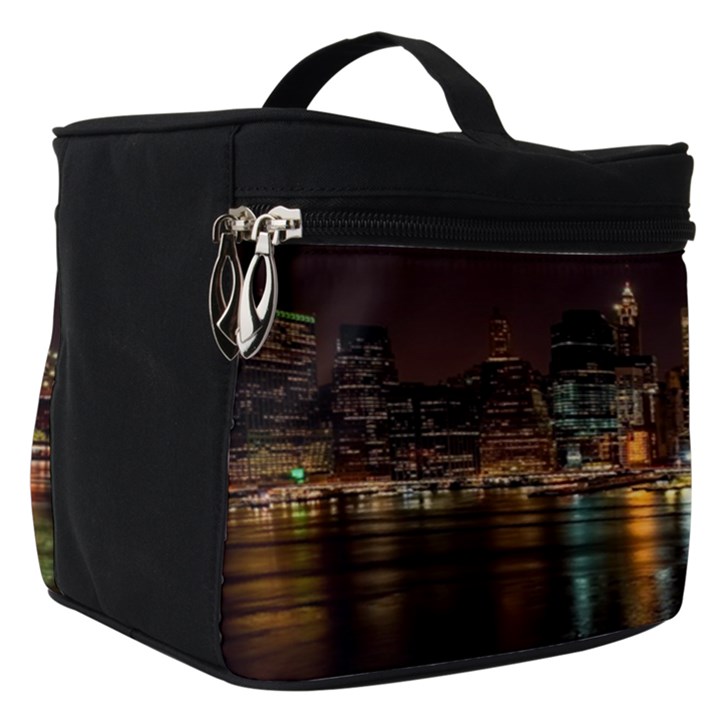 New York City Panorama Urban Hudson River Water Make Up Travel Bag (Small)