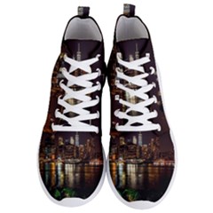 New York City Panorama Urban Hudson River Water Men s Lightweight High Top Sneakers by danenraven