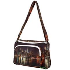 New York City Panorama Urban Hudson River Water Front Pocket Crossbody Bag by danenraven