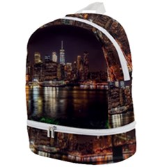 New York City Panorama Urban Hudson River Water Zip Bottom Backpack by danenraven